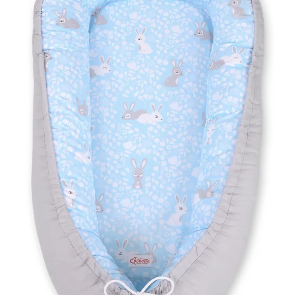 Dvipusis kūdikių kokonas „Premium Cocoon“ naujagimiams „BOBONO“, zuikučiai