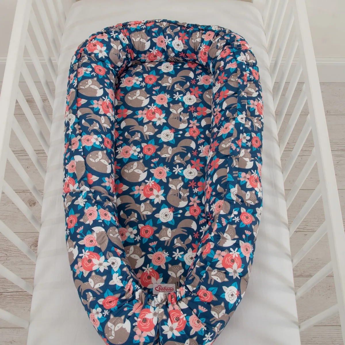 Dvipusis kūdikių kokonas „Premium Cocoon“ naujagimiams „BOBONO“, lapės