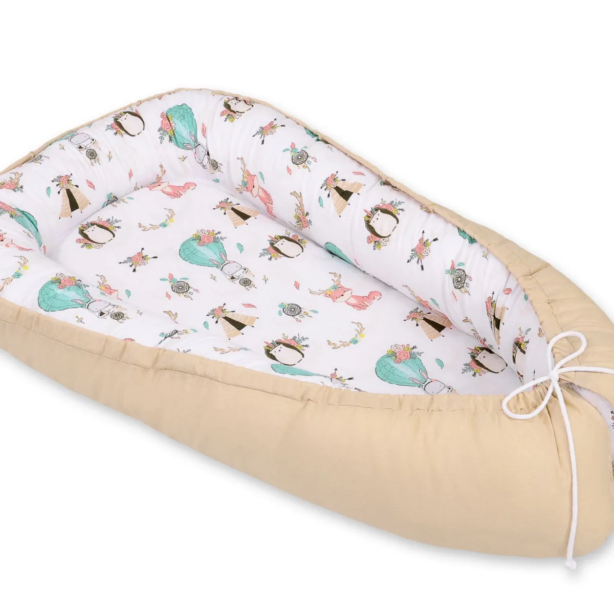 Dvipusis kūdikių kokonas „Premium Cocoon“ naujagimiams „BOBONO“, lapės
