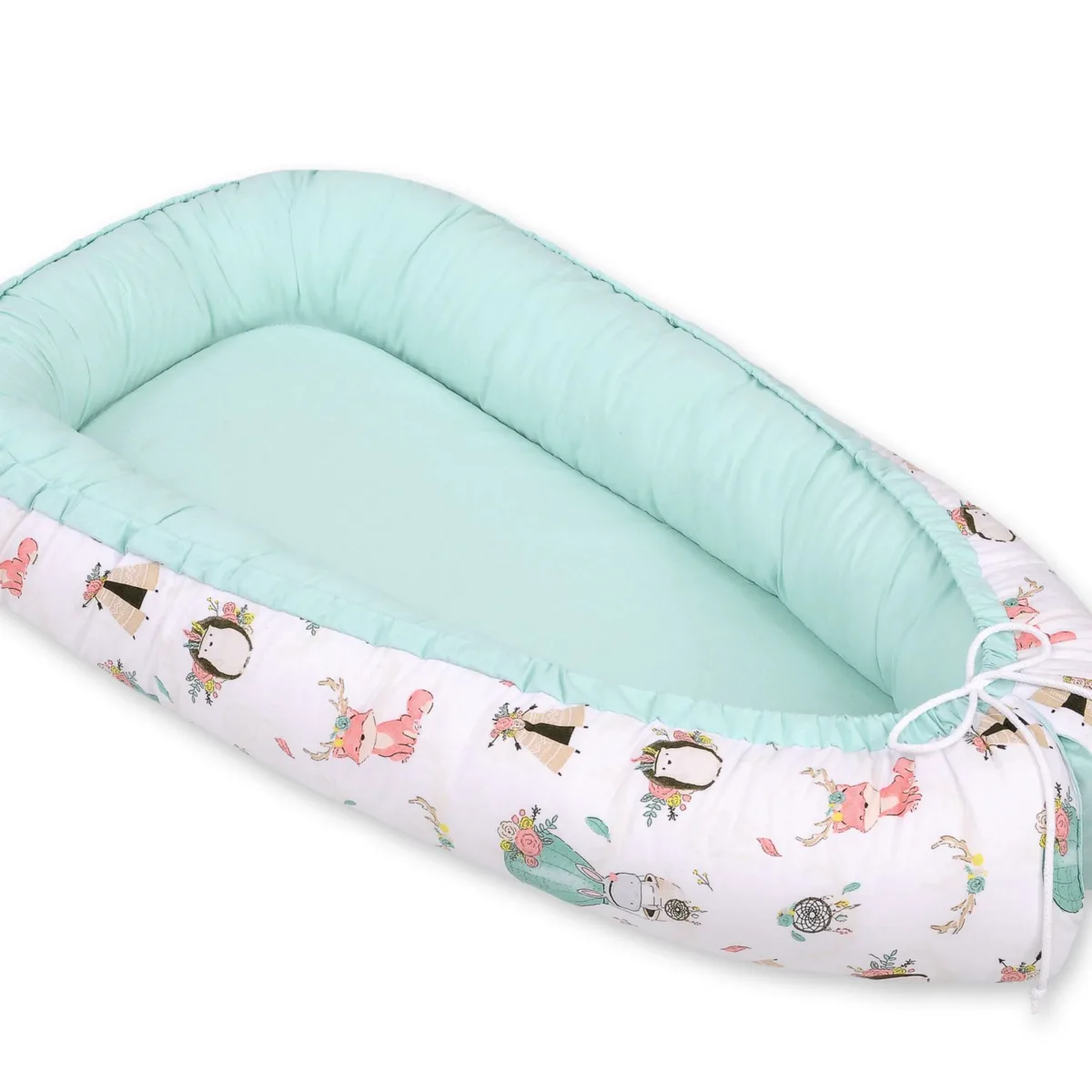 Dvipusis kūdikių kokonas „Premium Cocoon“ naujagimiams „BOBONO“, lapės