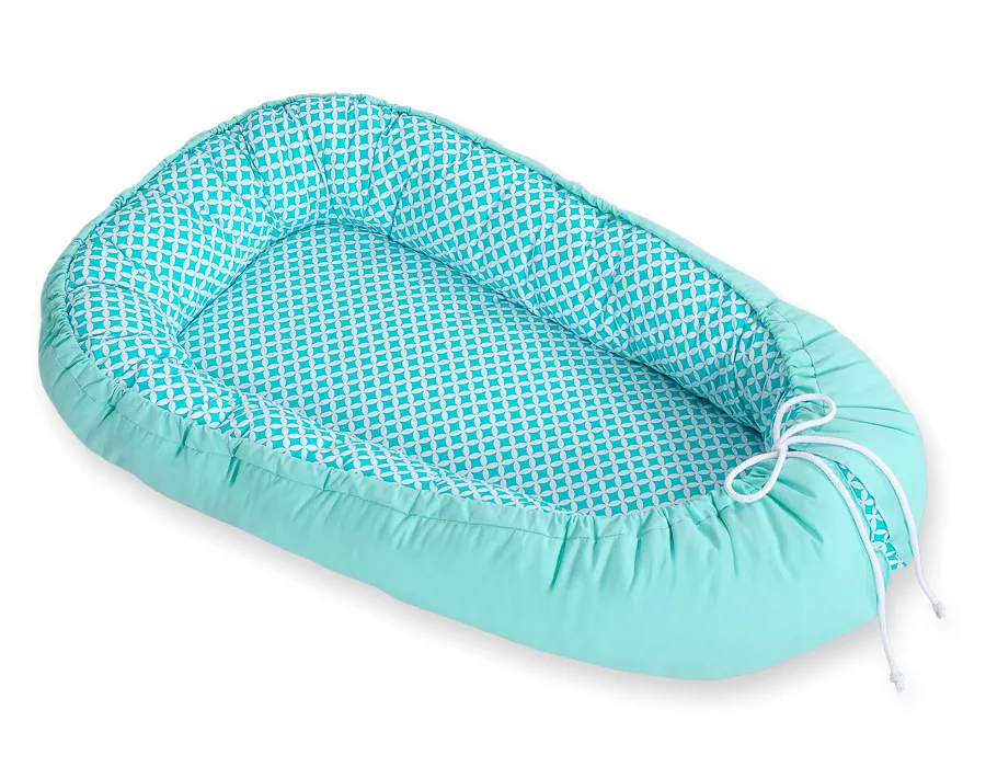 Dvipusis kūdikių kokonas „Premium Cocoon“ naujagimiams „BOBONO“, gėlės
