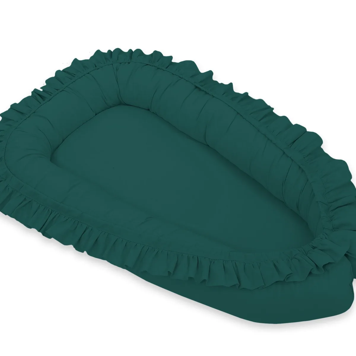 Kūdikių kokonas „Premium Cocoon“ naujagimiams su volanu „MY SWEET BABY“, spalvos: violetinė ir žalia