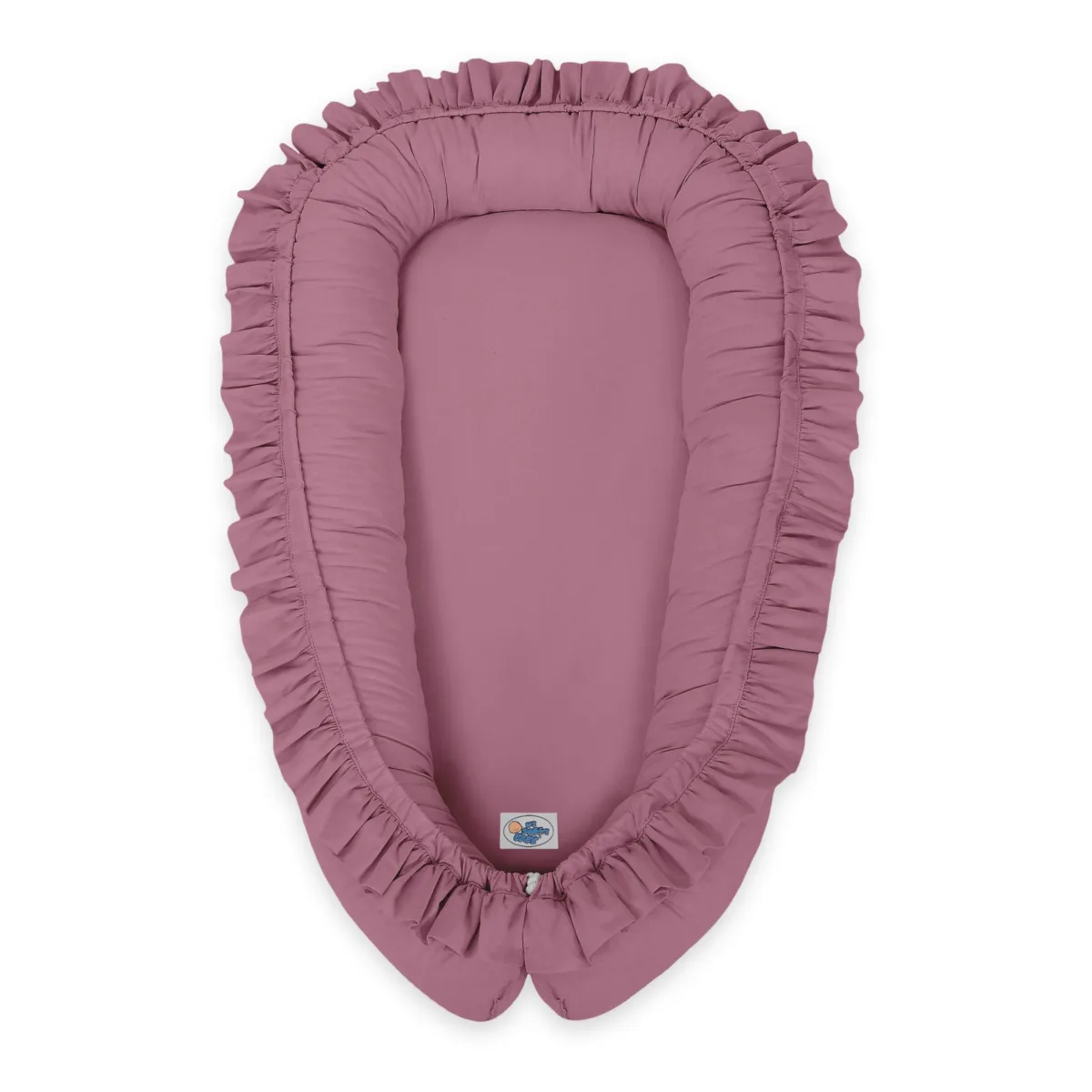Kūdikių kokonas „Premium Cocoon“ naujagimiams su volanu „MY SWEET BABY“, spalvos: violetinė ir žalia