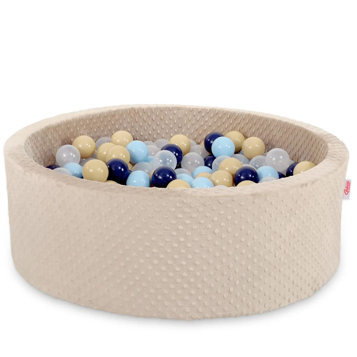 Kamuoliukų baseinas „minky“, aukštis 30 cm, su 200 vnt. kamuoliukų, spalvos: ruda, smėlio ir žalia