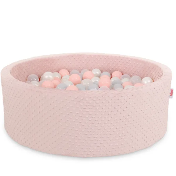 Kamuoliukų baseinas „minky“, aukštis 30 cm, su 200 vnt. kamuoliukų, spalvos: mėlyna, pilka ir kitos
