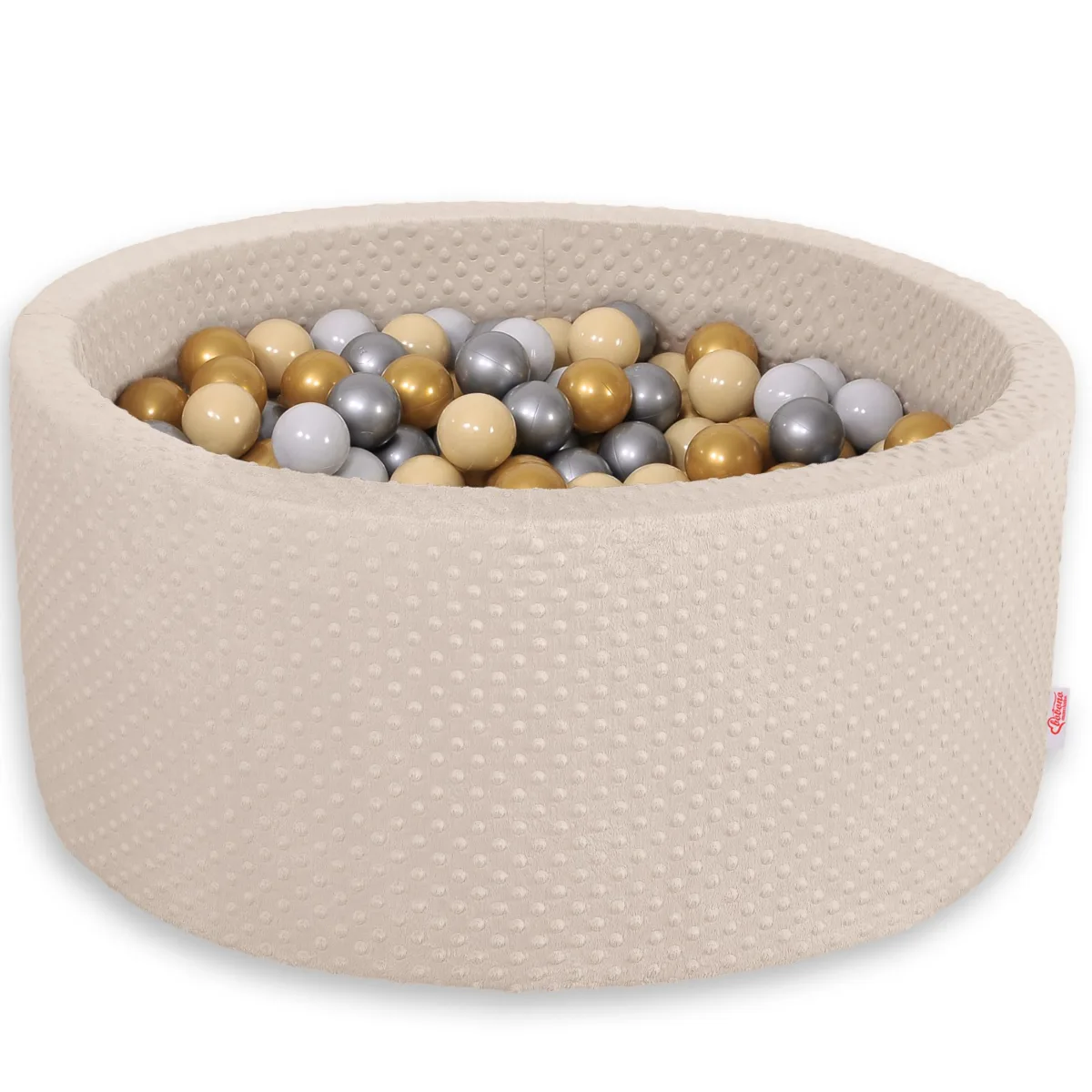Kamuoliukų baseinas „minky“, aukštis 40 cm, su 200 vnt. kamuoliukų, spalvos: smėlio, violetinė ir žalia