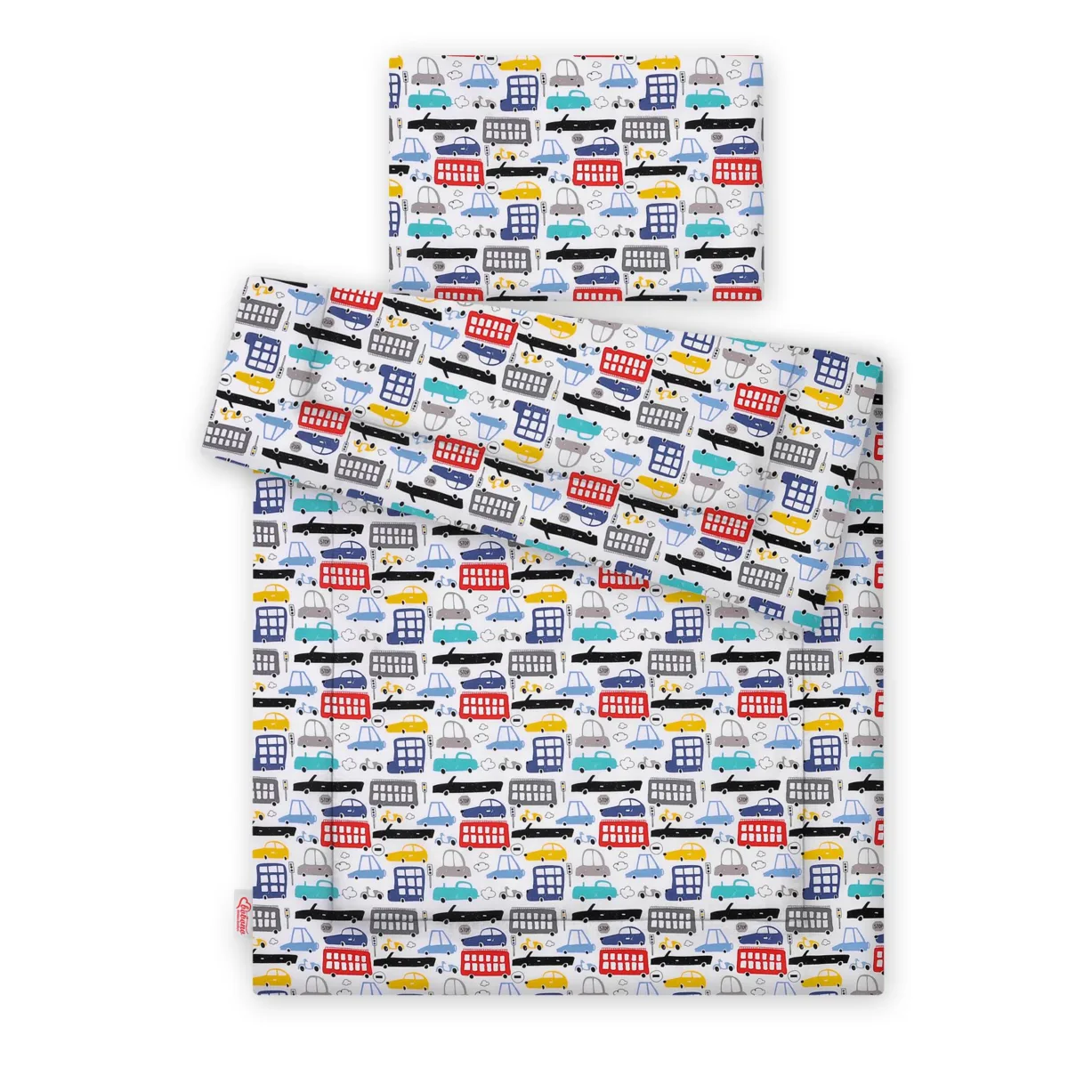 Patalynės komplektas su užpildais, 2 dalys, 135x100 cm, automobiliai