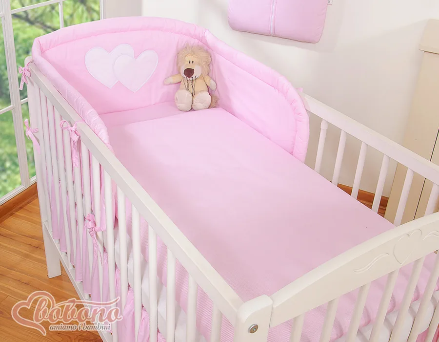 Patalynės komplektas, 3 dalys, 135x100, širdelės, spalvos: pilka ir rožinė