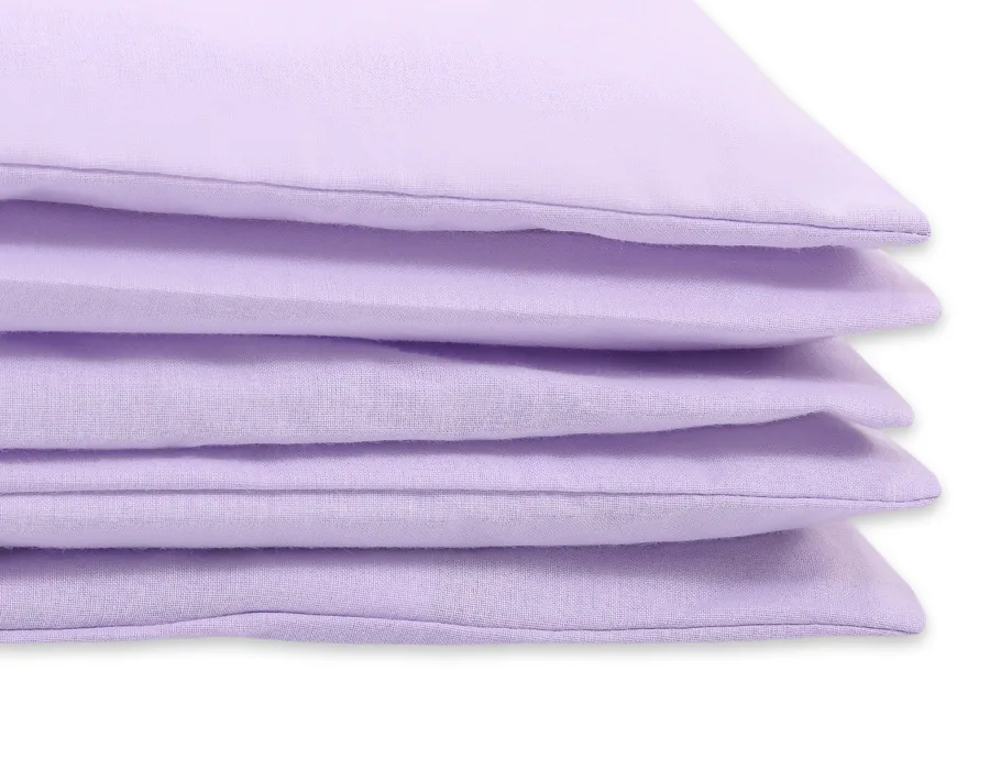 Medvilninės vaikiškos patalynės komplektas, 2 dalys: pagalvės užvalkalas 60x40 cm ir antklodės užvalkalas 135x100 cm, spalvos: violetinė ir žalia