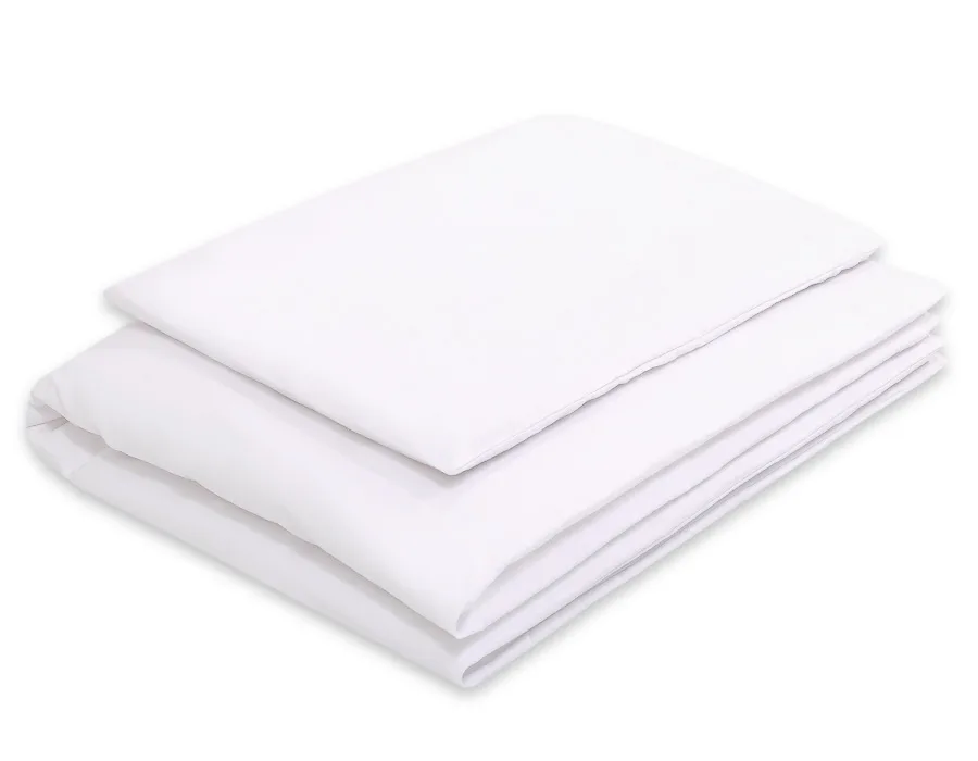 Medvilninės vaikiškos patalynės komplektas, 2 dalys: pagalvės užvalkalas 60x40 cm ir antklodės užvalkalas 120x90 cm, spalvos: balta, mėlyna ir pilka