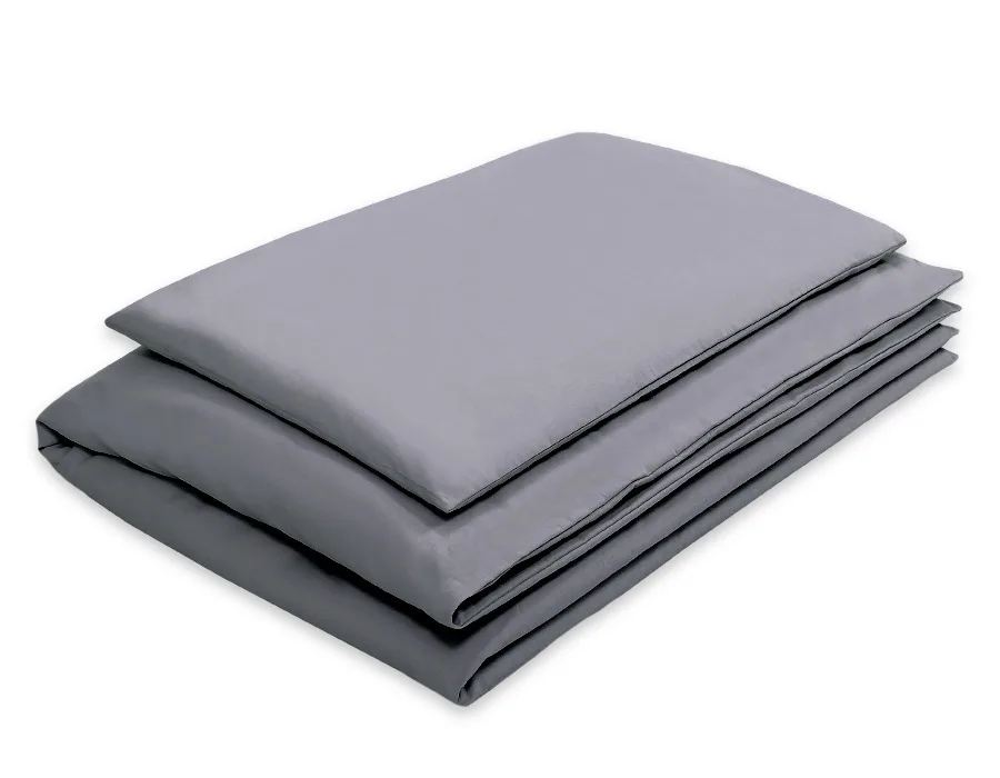 Medvilninės vaikiškos patalynės komplektas, 2 dalys: pagalvės užvalkalas 60x40 cm ir antklodės užvalkalas 135x100 cm, spalvos: pilka, rožinė ir smėlio