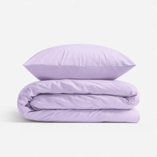Medvilninės vaikiškos patalynės komplektas, 2 dalys: pagalvės užvalkalas 60x40 cm ir antklodės užvalkalas 135x100 cm, spalvos: violetinė ir žalia