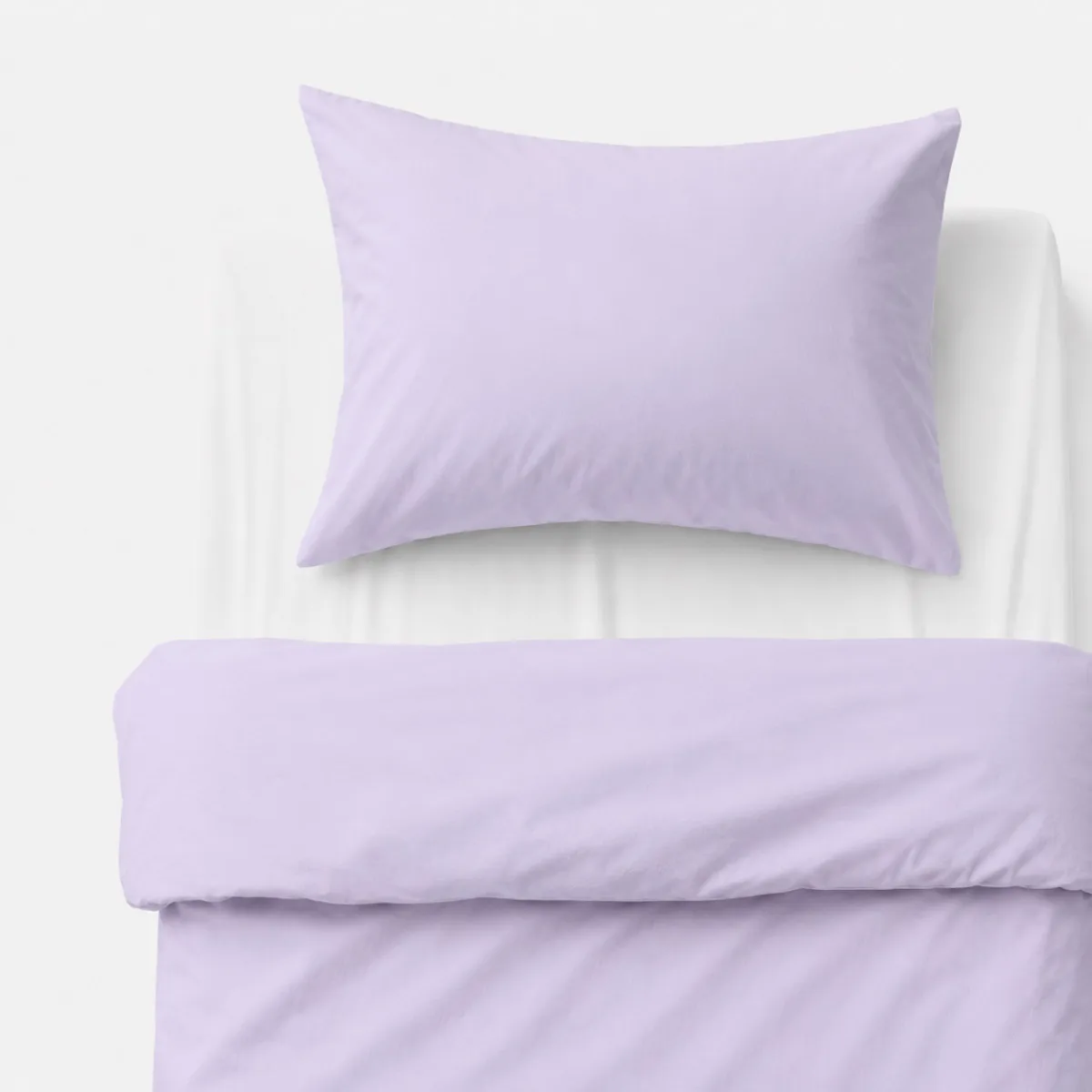 Medvilninės vaikiškos patalynės komplektas, 2 dalys: pagalvės užvalkalas 60x40 cm ir antklodės užvalkalas 135x100 cm, spalvos: violetinė ir žalia