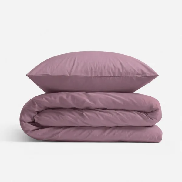 Medvilninės vaikiškos patalynės komplektas, 2 dalys: pagalvės užvalkalas 60x40 cm ir antklodės užvalkalas 135x100 cm, spalva: pastelinė violetinė