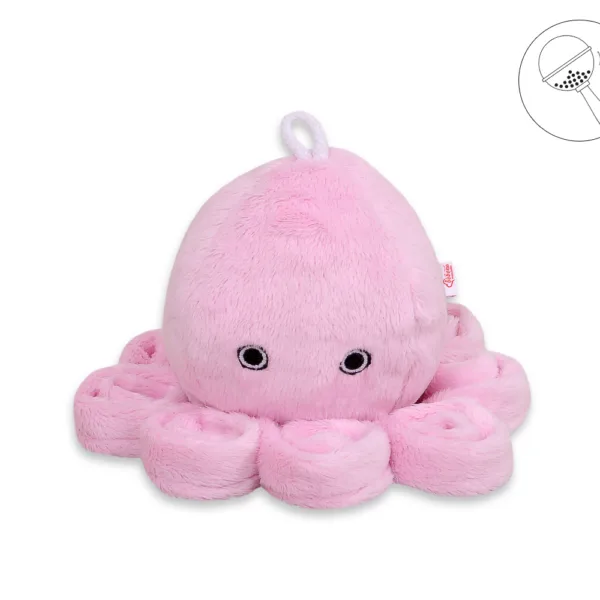 Aštuonkojis apkabinti su barškučiu, rožinis, lygus „minky“