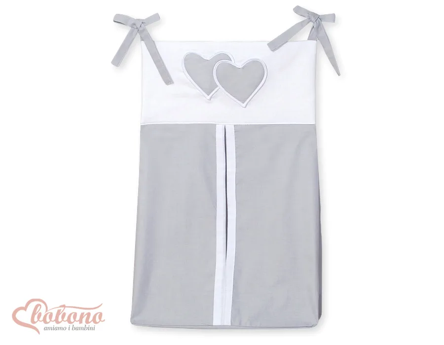 Kabinamas krepšys vystyklams, „Hanging Hearts“, spalva: pilka