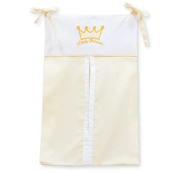 Kabinamas krepšys vystyklams, spalvos: pilka, rožinė ir smėlio - „Little Prince/Princess“, spalva: kreminė