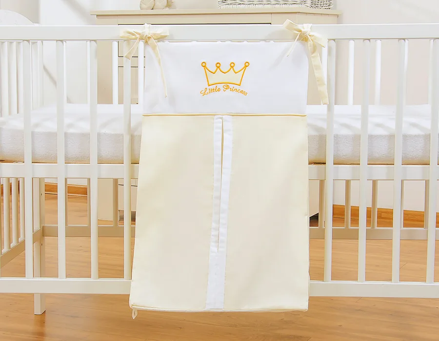 Kabinamas krepšys vystyklams, „Little Prince/Princess“, spalva: kreminė