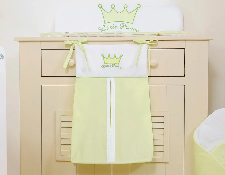 Kabinamas krepšys vystyklams, „Little Prince/Princess“, spalva: žalia
