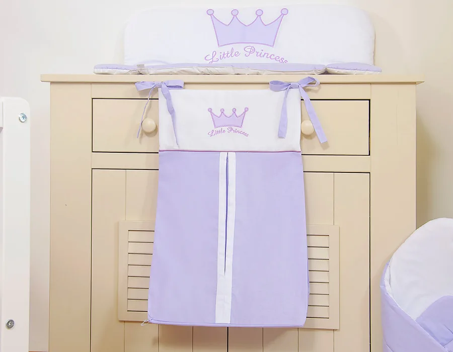 Kabinamas krepšys vystyklams, „Little Prince/Princess“, spalva: alyvinė