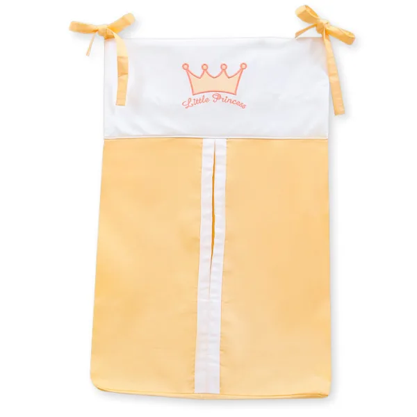 Kabinamas krepšys vystyklams, spalvos: balta, mėlyna ir kitos - „Little Prince/Princess“, spalva: persikinė