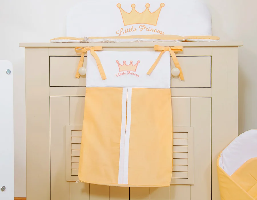 Kabinamas krepšys vystyklams, „Little Prince/Princess“, spalva: persikinė