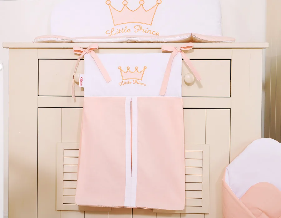 Kabinamas krepšys vystyklams, „Little Prince/Princess“, spalva: pudros rožinė