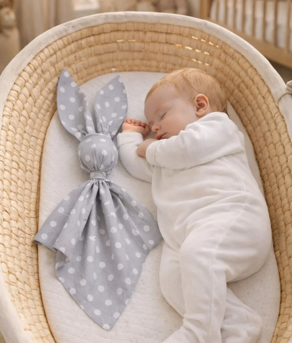 Medvilninis migdukas zuikutis „DOUDOU“, minkštas ir jaukus, taškeliai