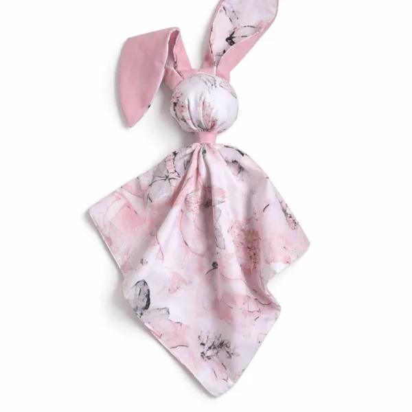 Medvilninis migdukas zuikutis „DOUDOU“, minkštas ir jaukus, spalvos: rožinė ir violetinė