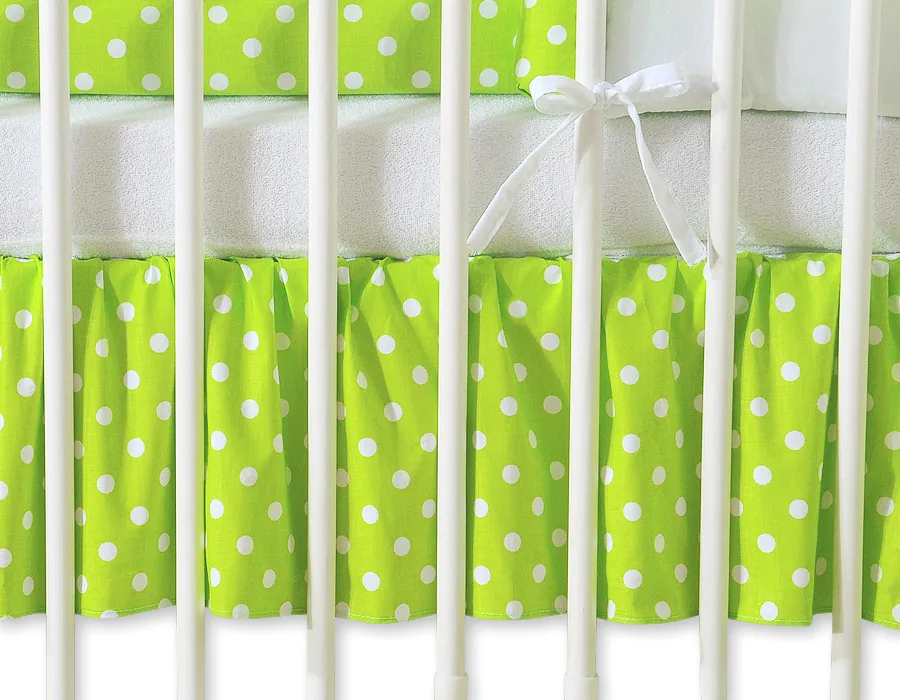 Lovytės apatinis volanas 140x70 cm, širdelės, spalva: žalia