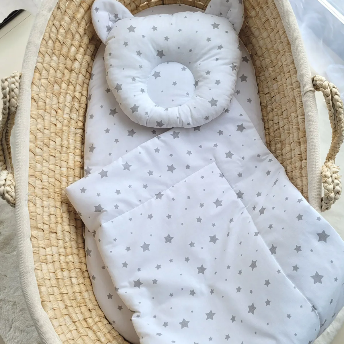 Antklodė su pagalve „Teddy“, 2 vnt. komplektas, žvaigždutės