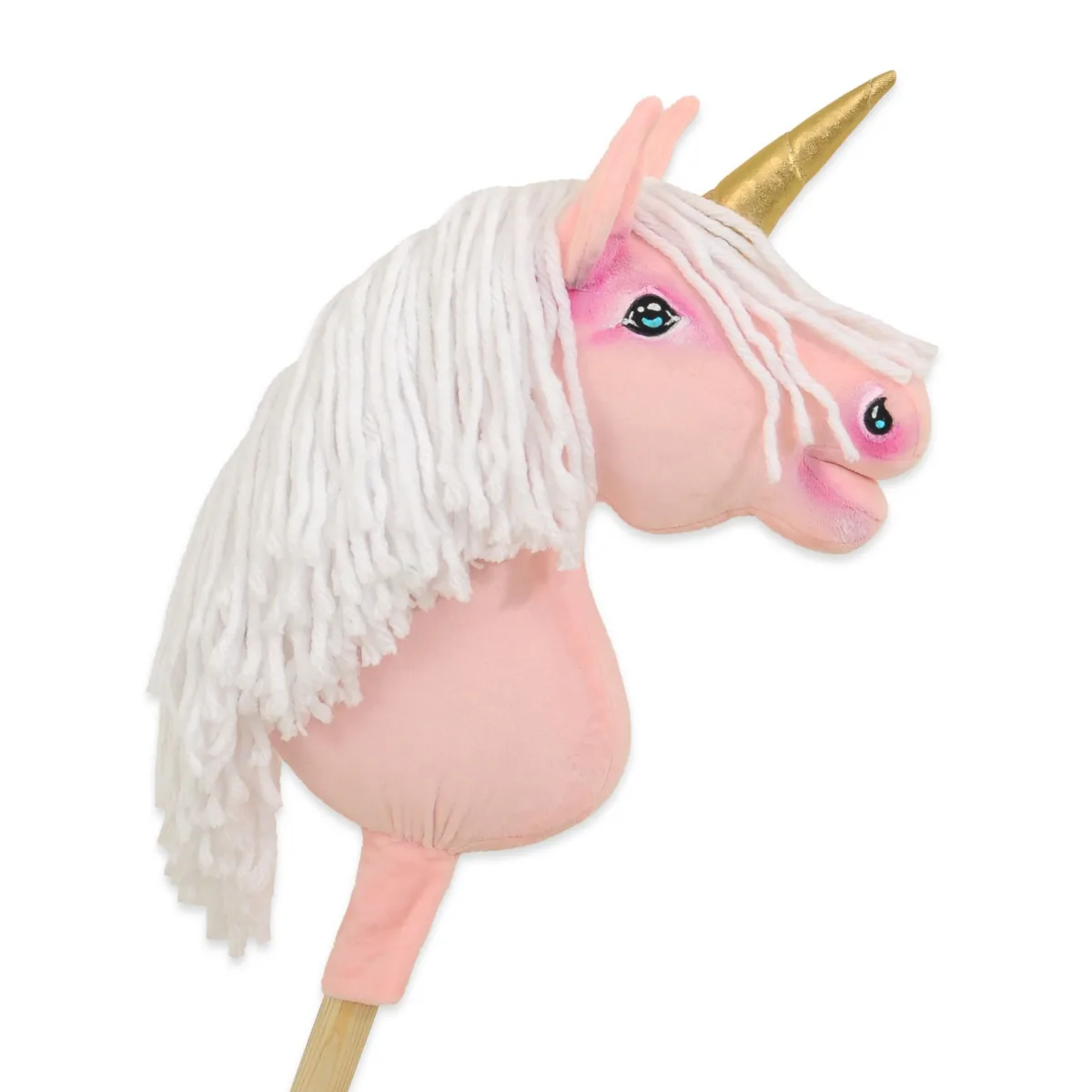 Vienaragis ant lazdos „Hobby Horse“, spalvos: geltona, pilka ir rožinė