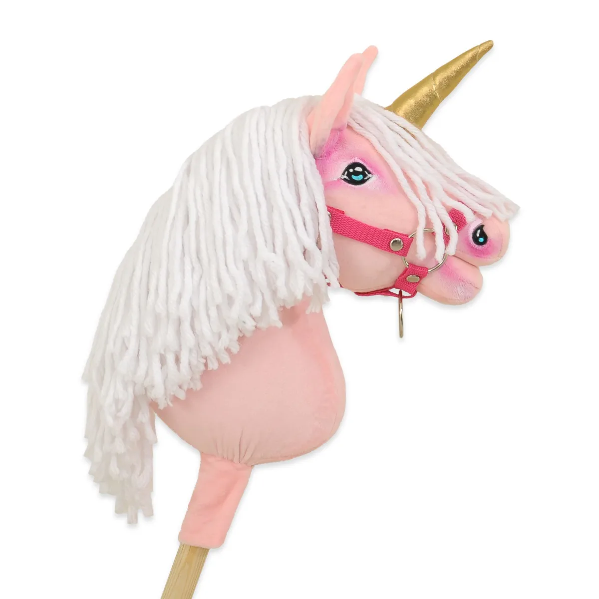 Vienaragis ant lazdos „Hobby Horse“, spalvos: geltona, pilka ir rožinė