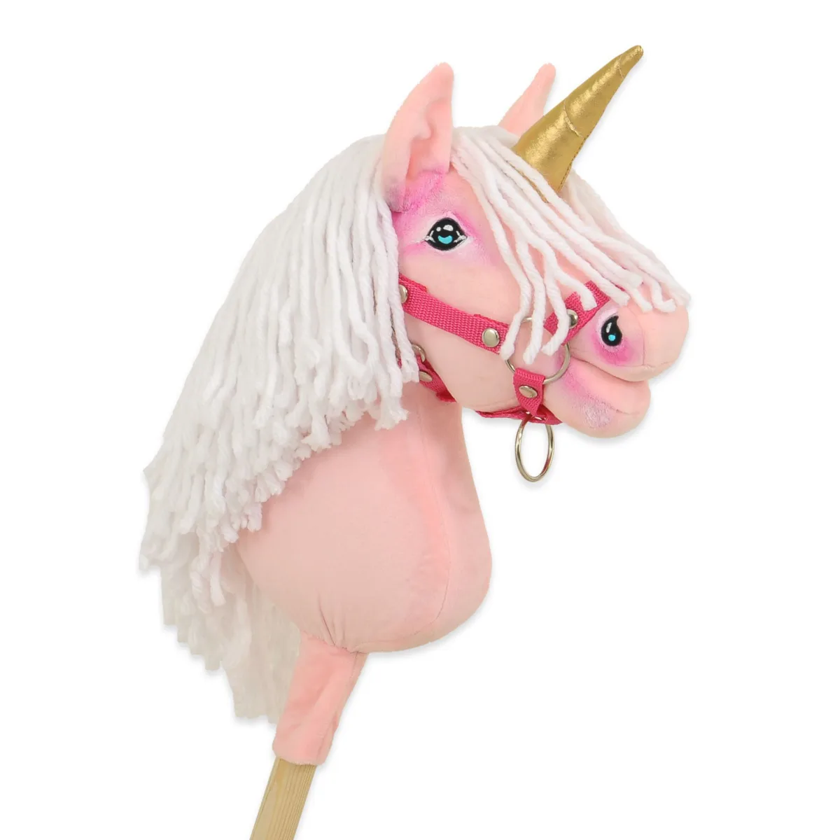 Vienaragis ant lazdos „Hobby Horse“, spalvos: geltona, pilka ir rožinė
