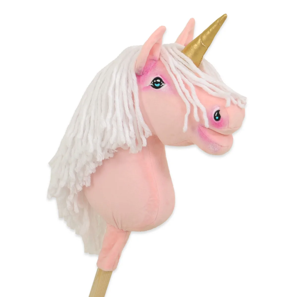 Vienaragis ant lazdos „Hobby Horse“, spalvos: geltona, pilka ir rožinė