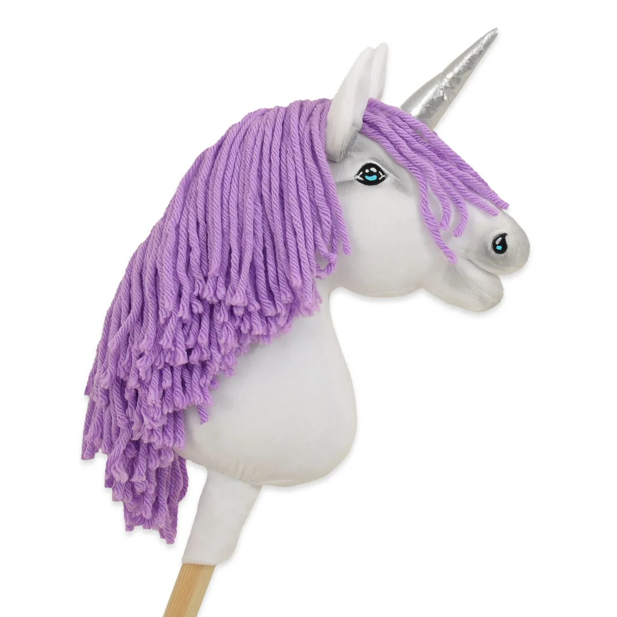 Vienaragis ant lazdos „Hobby Horse“, spalvos: geltona, pilka ir rožinė