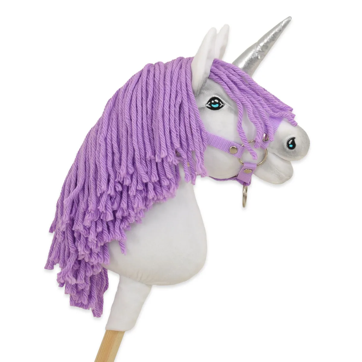 Vienaragis ant lazdos „Hobby Horse“, spalvos: geltona, pilka ir rožinė