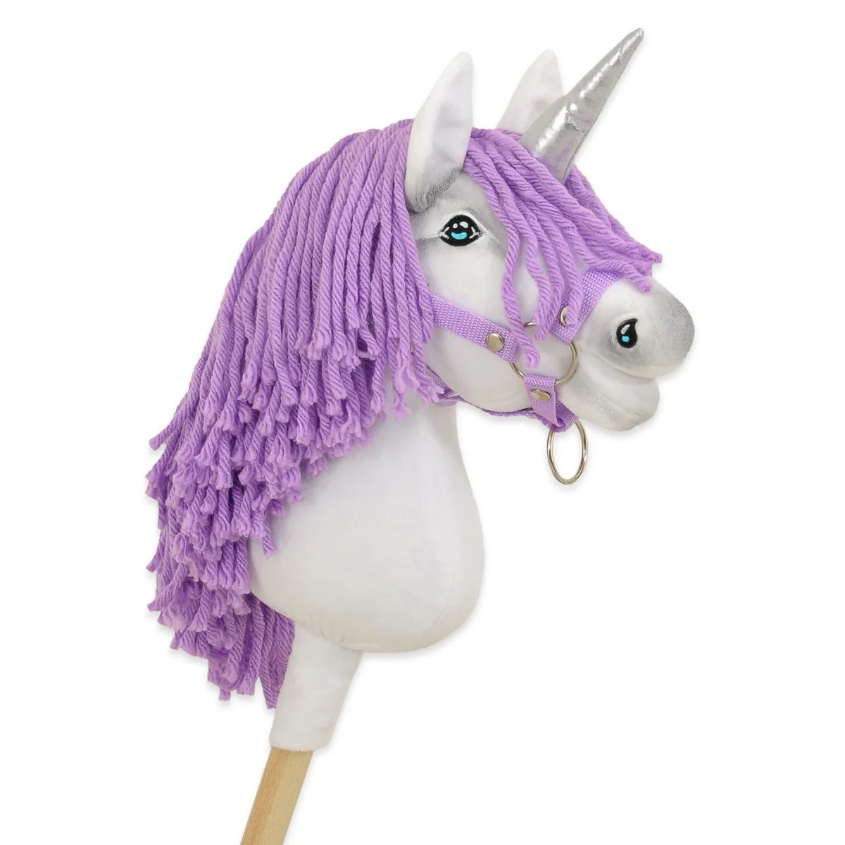 Vienaragis ant lazdos „Hobby Horse“, spalvos: geltona, pilka ir rožinė