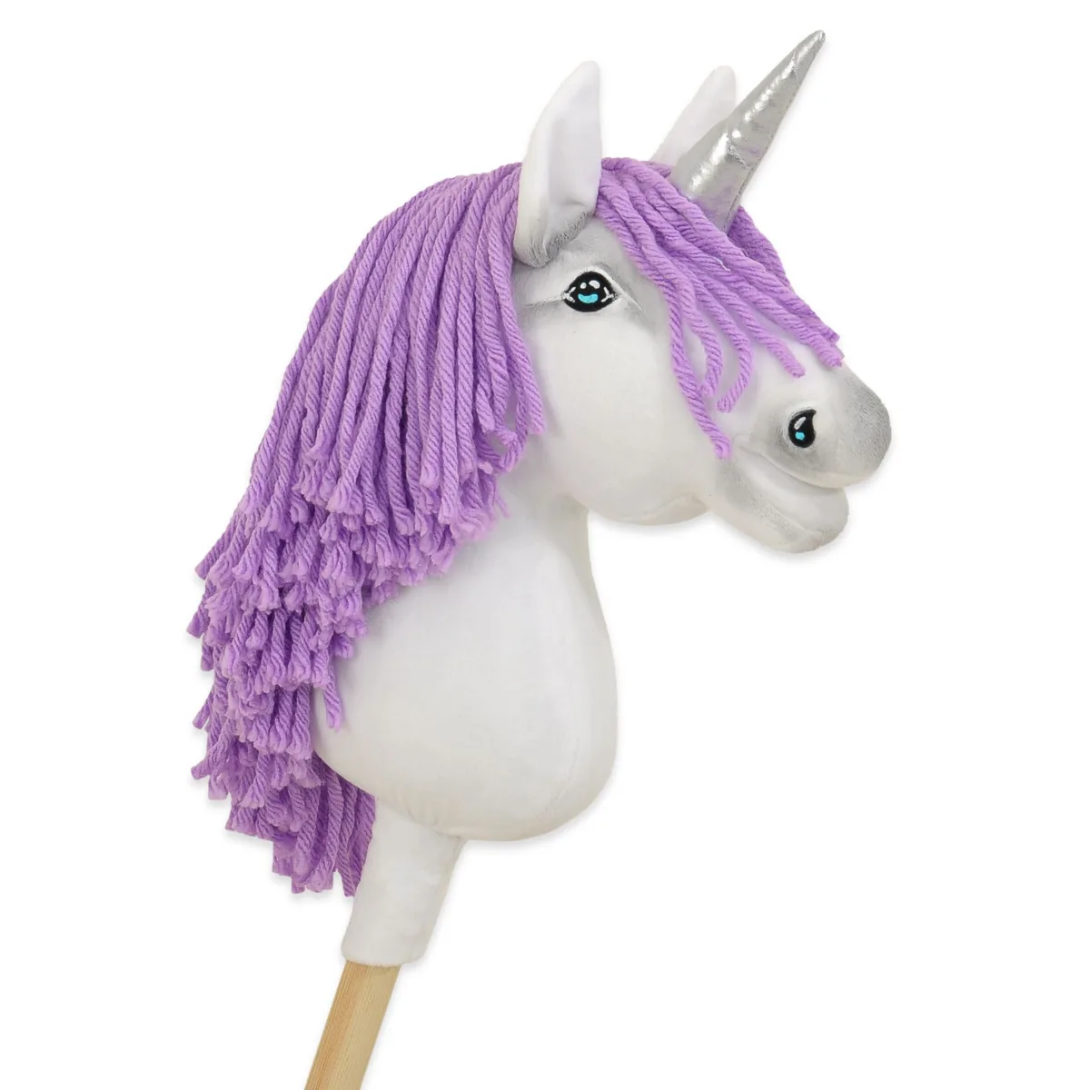 Vienaragis ant lazdos „Hobby Horse“, spalvos: geltona, pilka ir rožinė