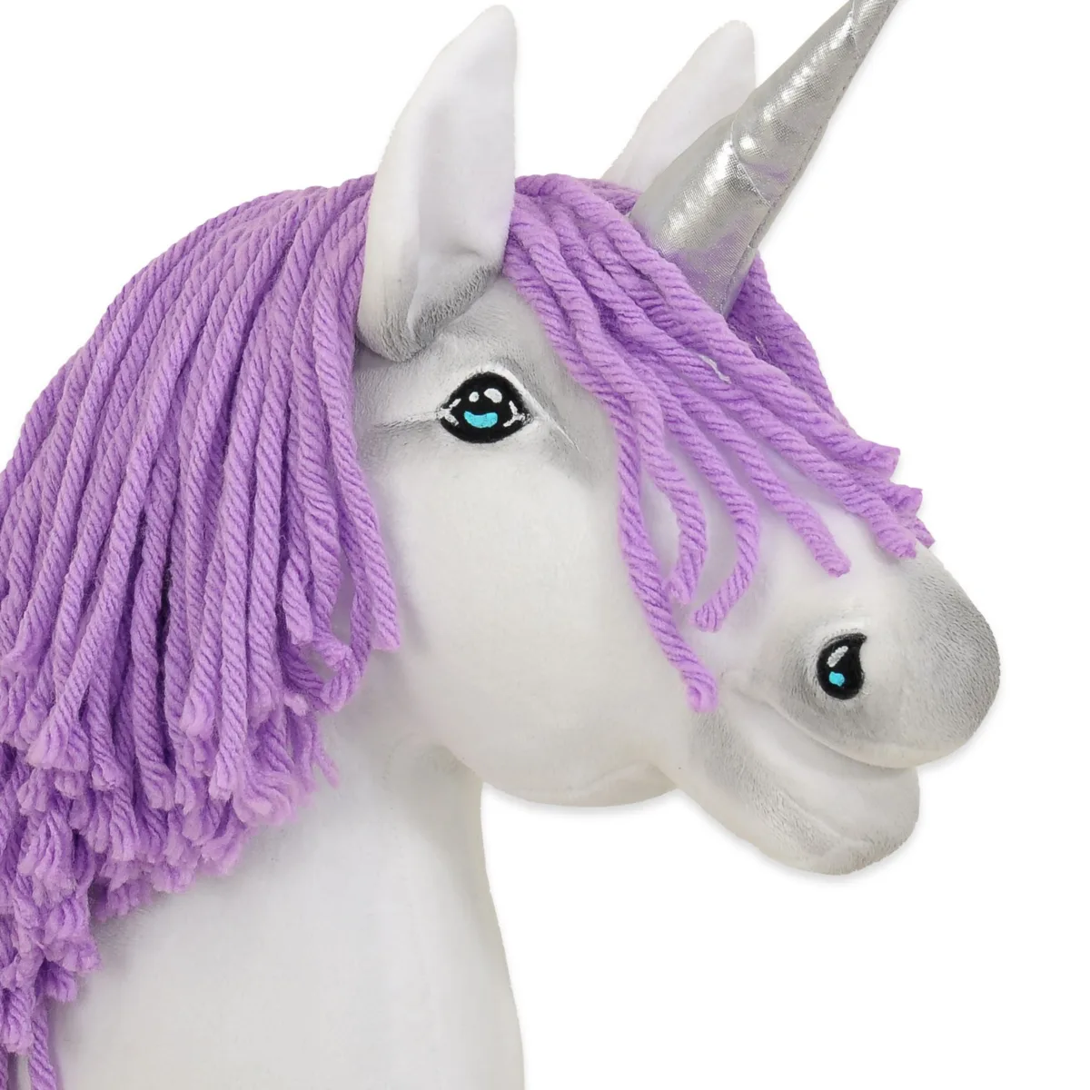 Vienaragis ant lazdos „Hobby Horse“, spalvos: geltona, pilka ir rožinė