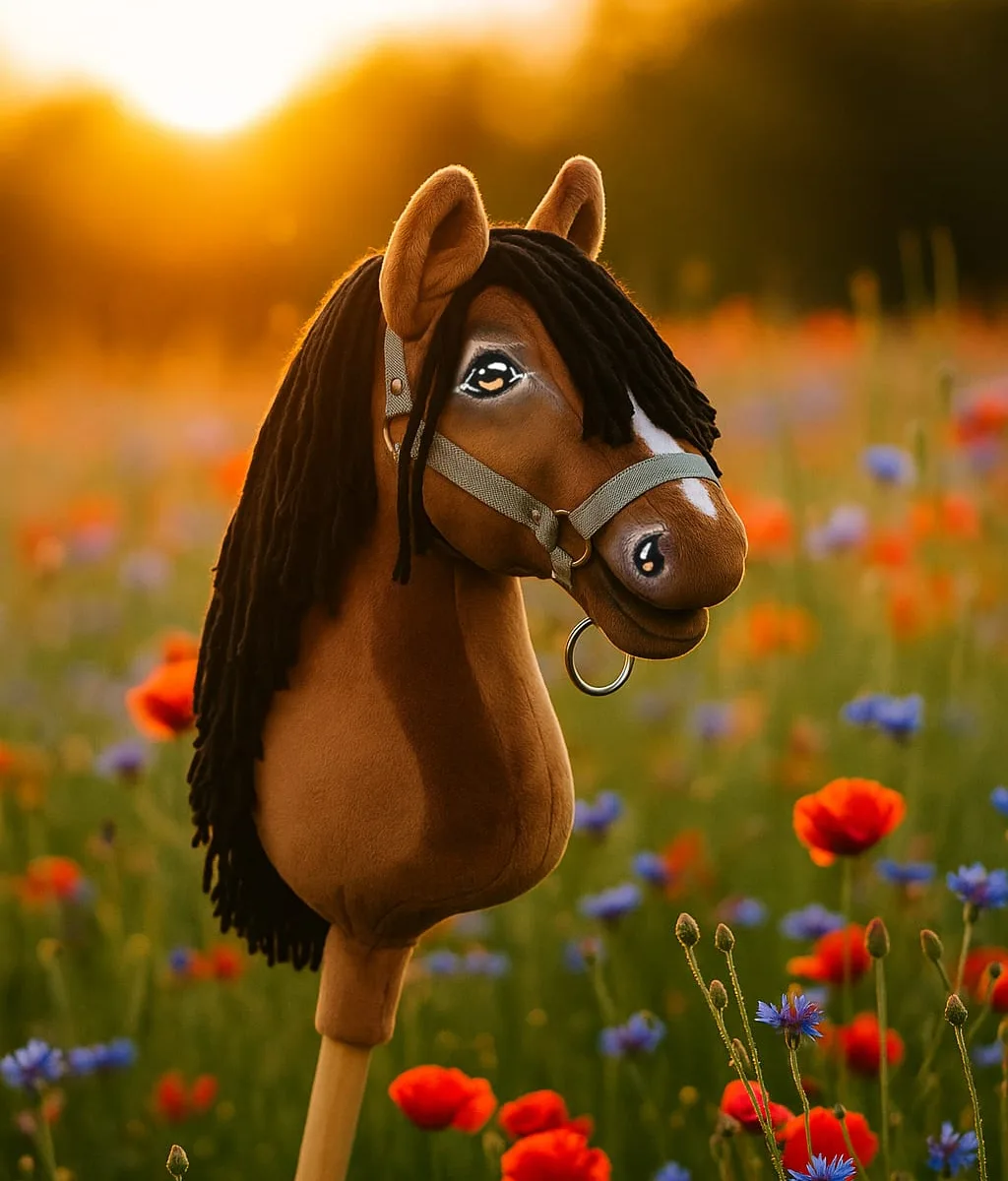Žirgas ant lazdos „Super Hobby Horse Premium“, bėras žirgas A3