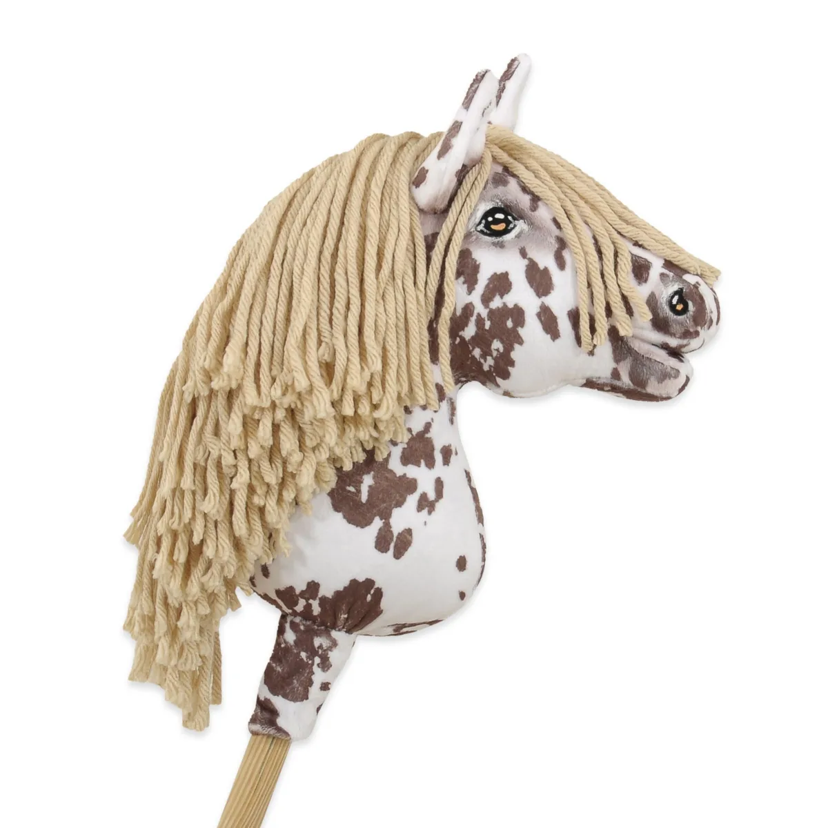 Žirgas ant lazdos „Super Hobby Horse Premium“, rudas leopardo raštas su smėlio spalvos karčiais A4