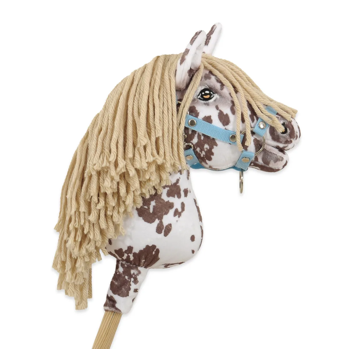 Žirgas ant lazdos „Super Hobby Horse Premium“, rudas leopardo raštas su smėlio spalvos karčiais A4