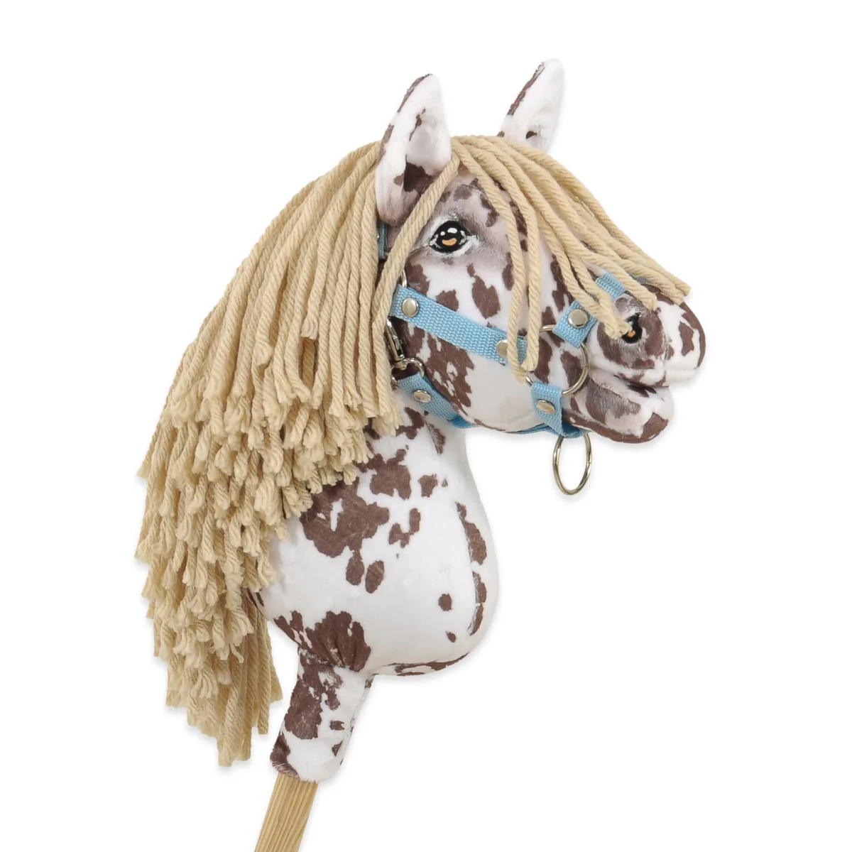 Žirgas ant lazdos „Super Hobby Horse Premium“, rudas leopardo raštas su smėlio spalvos karčiais A4