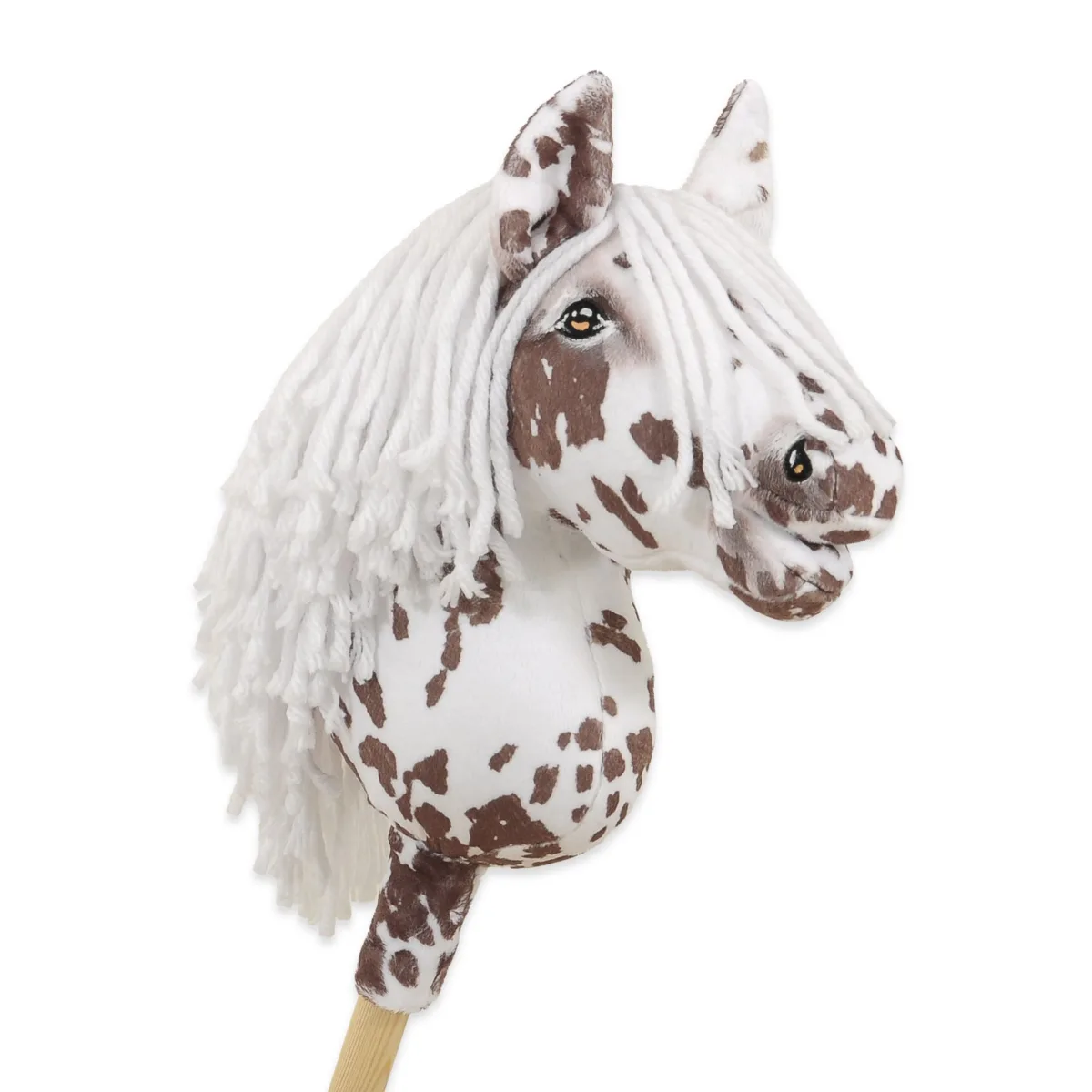 Žirgas ant lazdos „Super Hobby Horse Premium“, rudas leopardo raštas su baltais karčiais A4