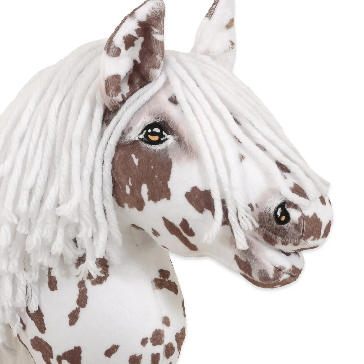 Žirgas ant lazdos „Super Hobby Horse Premium“, rudas leopardo raštas su baltais karčiais A4