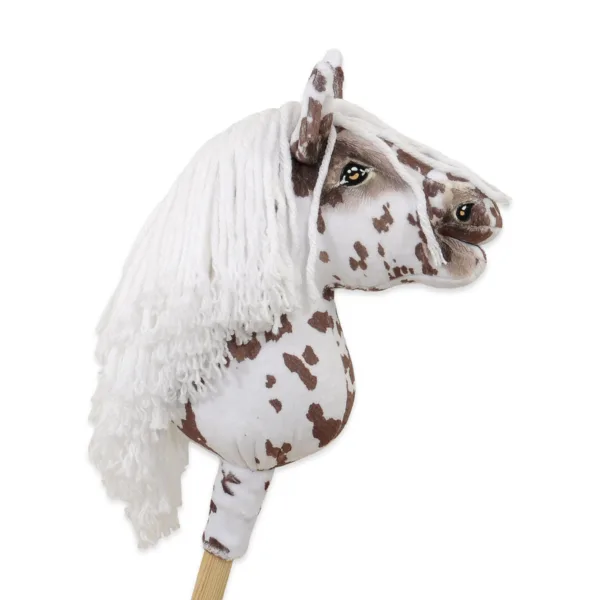 Žirgas ant lazdos „Super Hobby Horse Premium“ A5, leopardiniai, obuoliuoti ir šviesūs