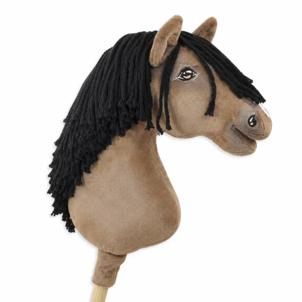 Žirgas ant lazdos „Super Hobby Horse Premium“ A3, bėri ir gelsvi - „buckskin“ spalvos žirgas