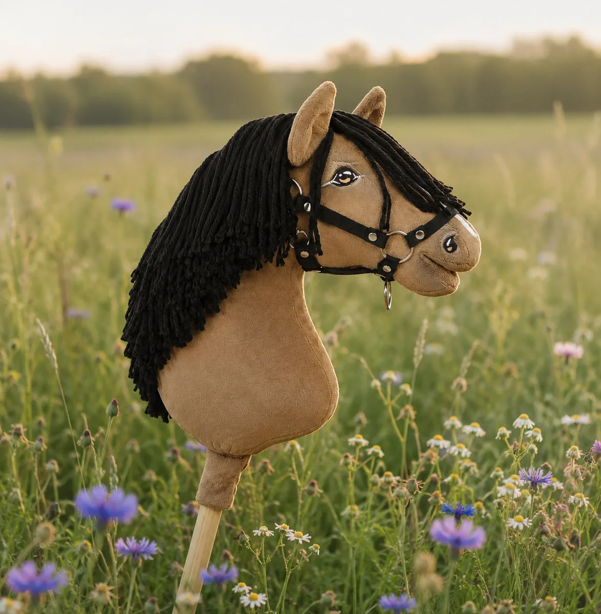 Žirgas ant lazdos „Super Hobby Horse Premium“, „buckskin“ spalvos žirgas A3