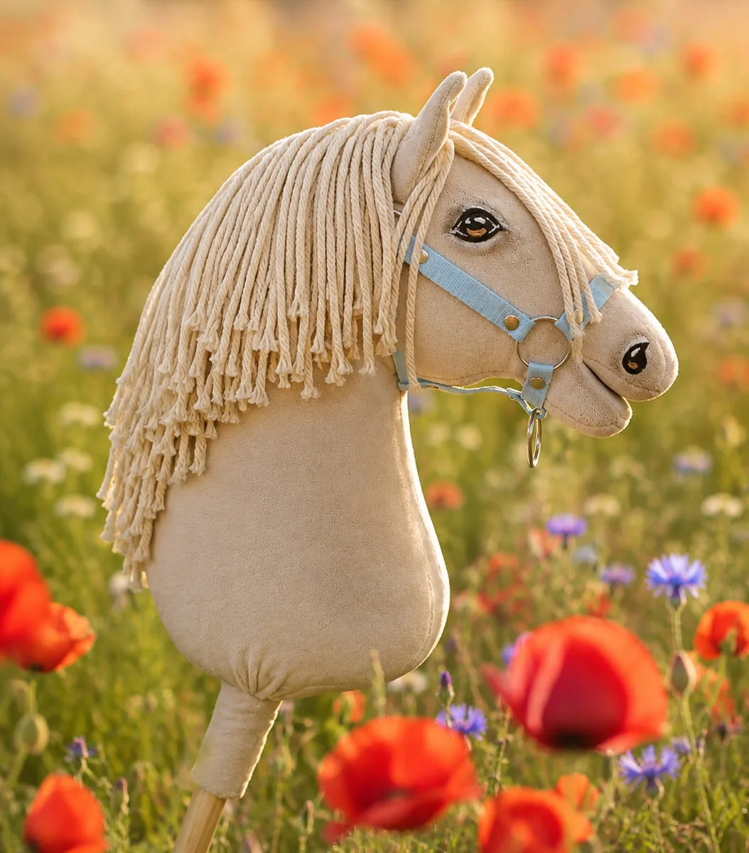 Žirgas ant lazdos „Super Hobby Horse Premium“, kremelo žirgas A3